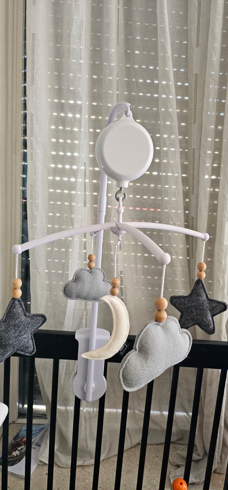 Muzikale Baby Mobiel met Sterren, Wolken en Maan, Ophalen of Verzenden, Zo goed als nieuw, Mobiel, Met geluid