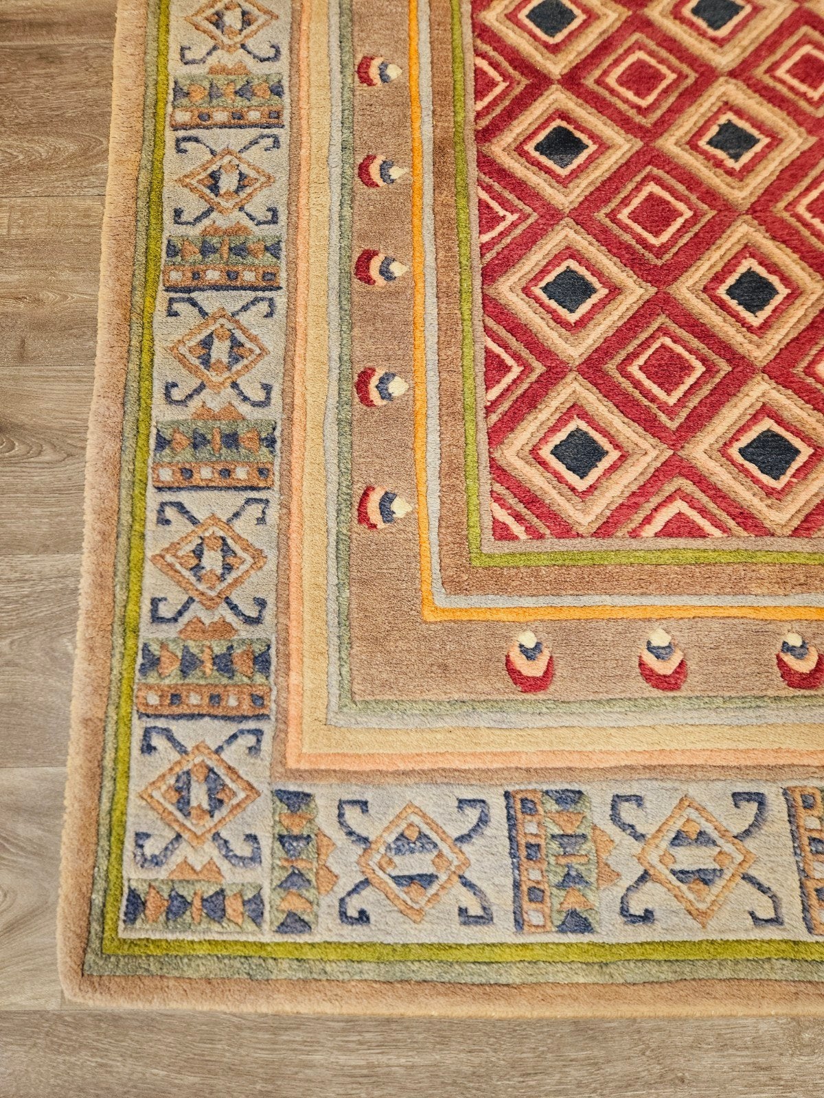 Handgeknoopt Tapijt uit Nepal. Prachtige kleuren!, Nepal, 100 tot 150 cm, 200 cm of meer, Ophalen of Verzenden