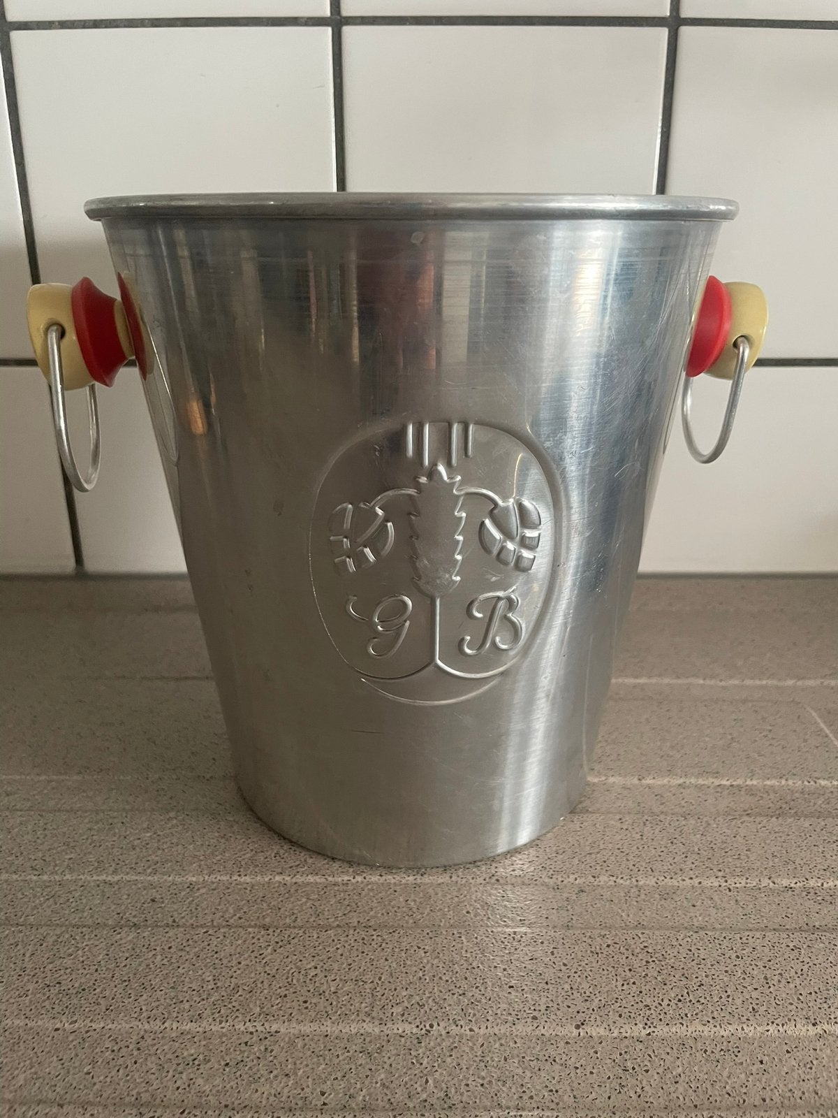 Vintage Grolsch ijsemmer met beugeldop en embleem GB, Verzamelen, Ophalen of Verzenden, Zo goed als nieuw