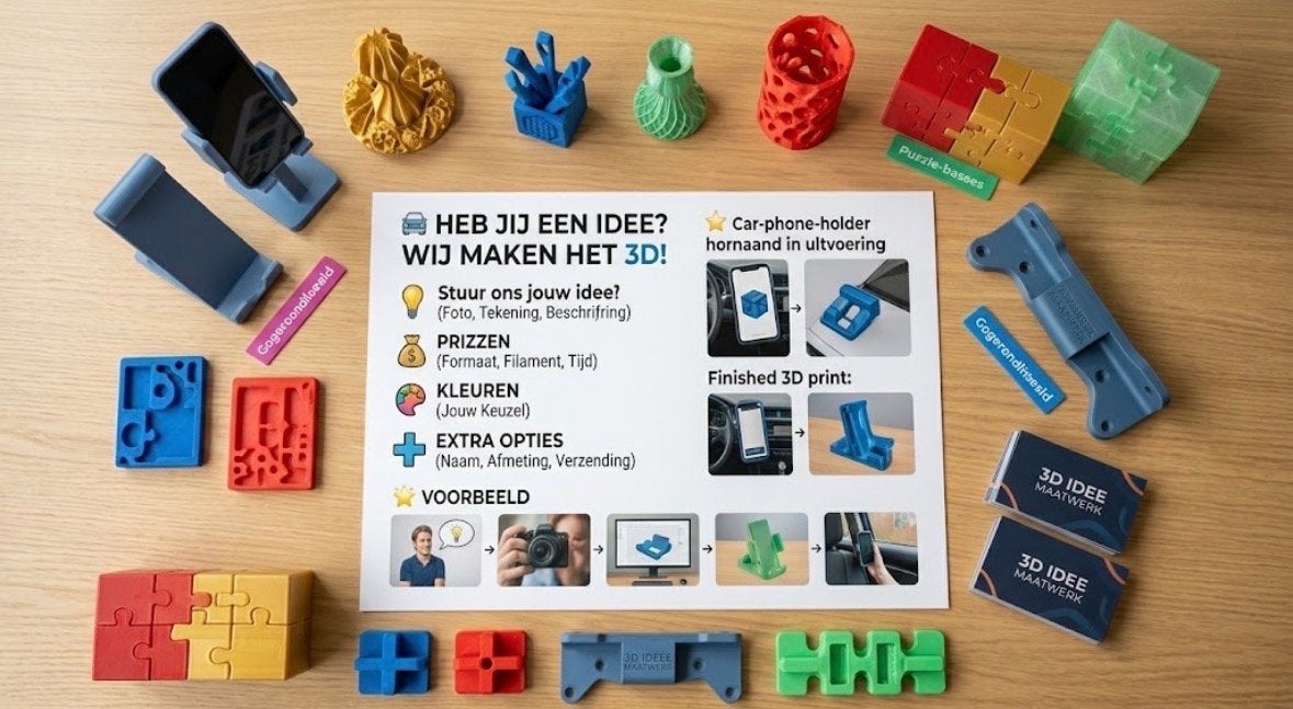 Jouw idee 3D geprint: Maatwerk oplossingen en creaties, Ophalen of Verzenden, Nieuw, Filament
