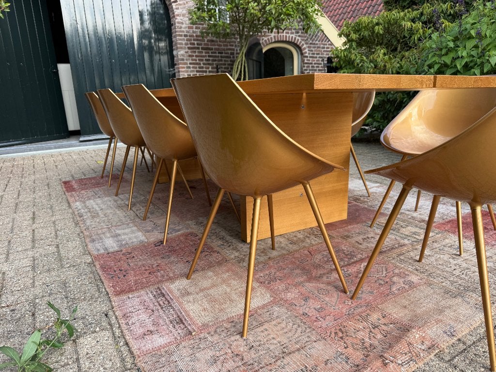 10 Driade Lago stoelen in goud, Kunststof, Gebruikt, Overige kleuren, Design