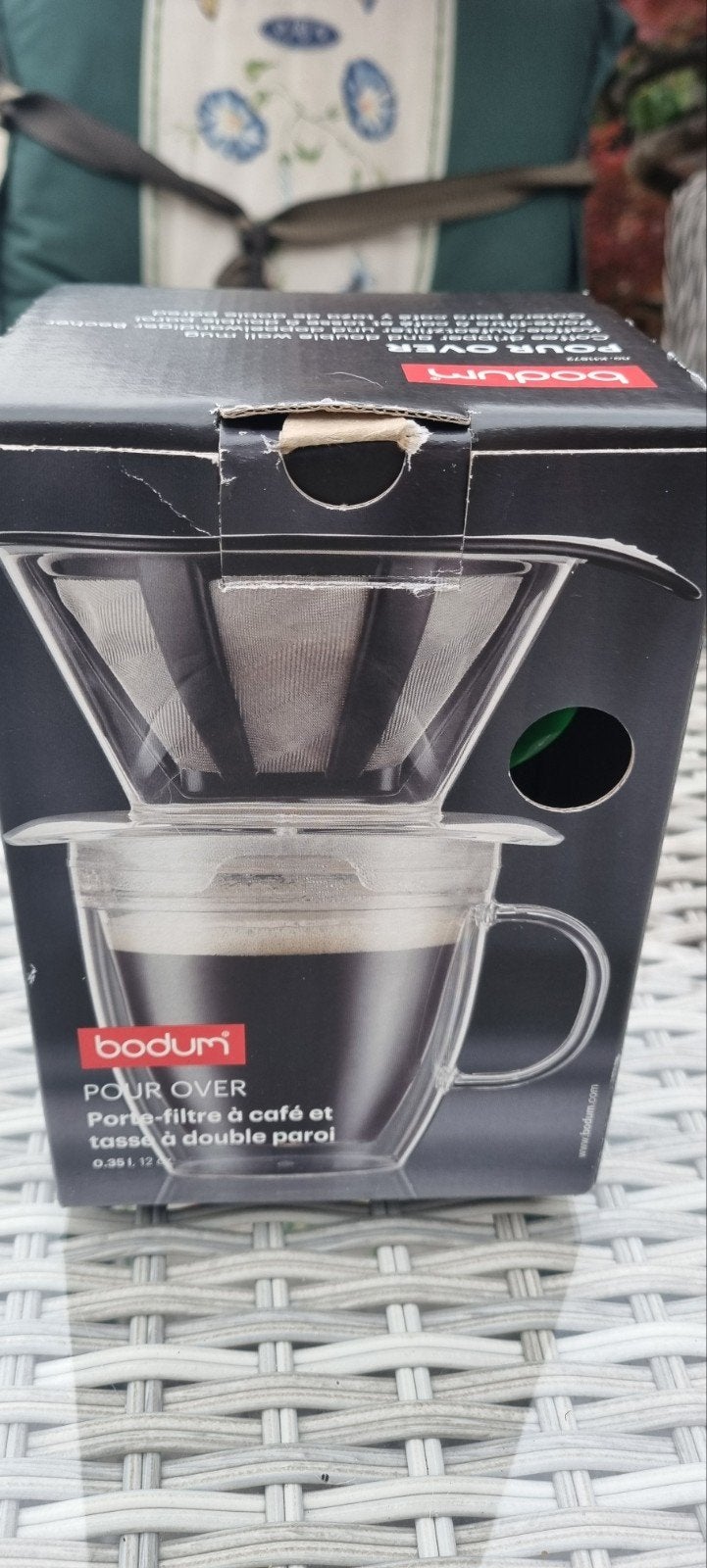 Bodum Pour Over Koffiezetter met Dubbelwandige Beker, Gemalen koffie, Ophalen of Verzenden, 1 kopje, Koffiemachine