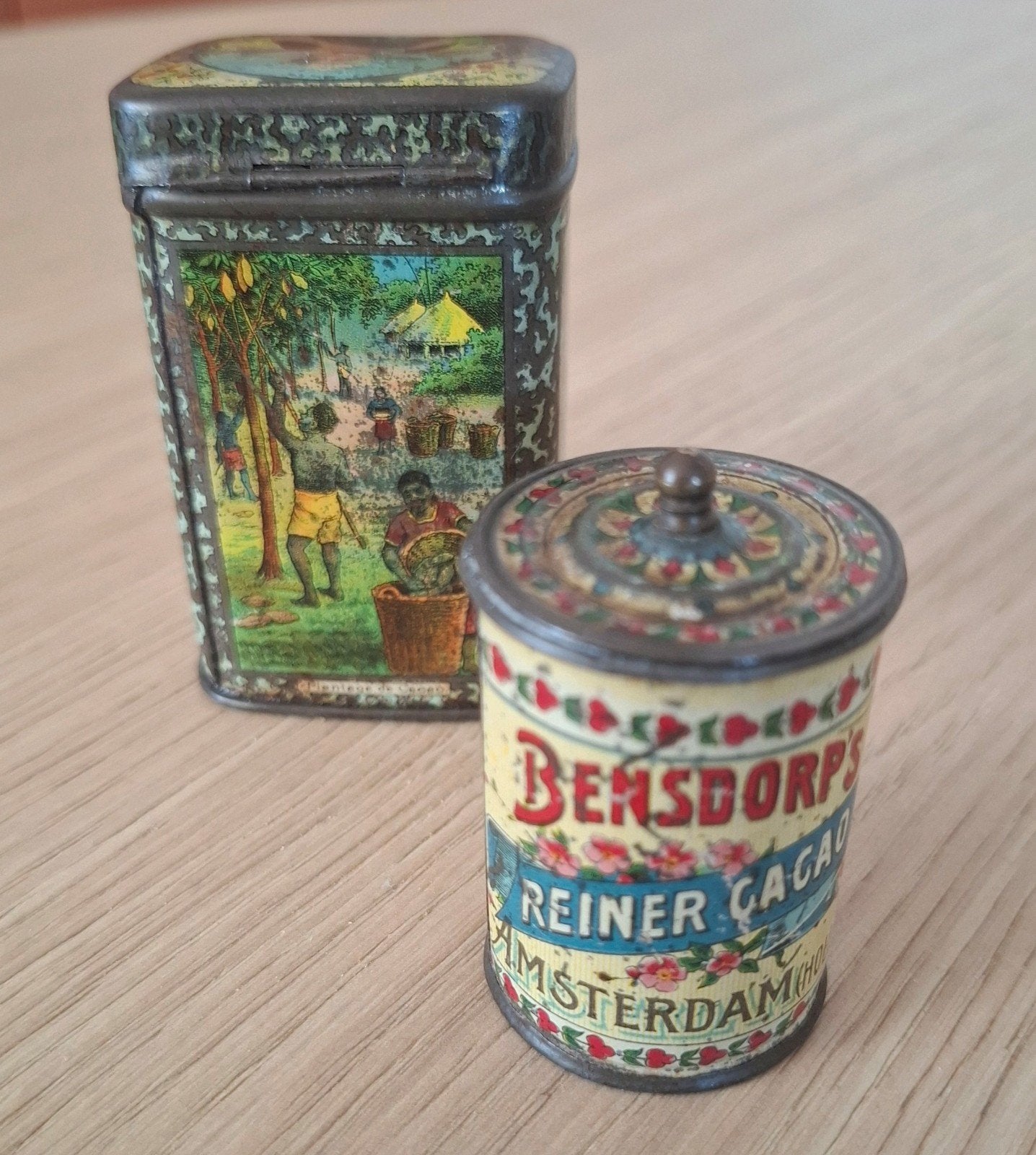 Bensdorp Amsterdam Cacao Monsterblikje  2 x Monster Blik, Verzenden, Gebruikt, Overige