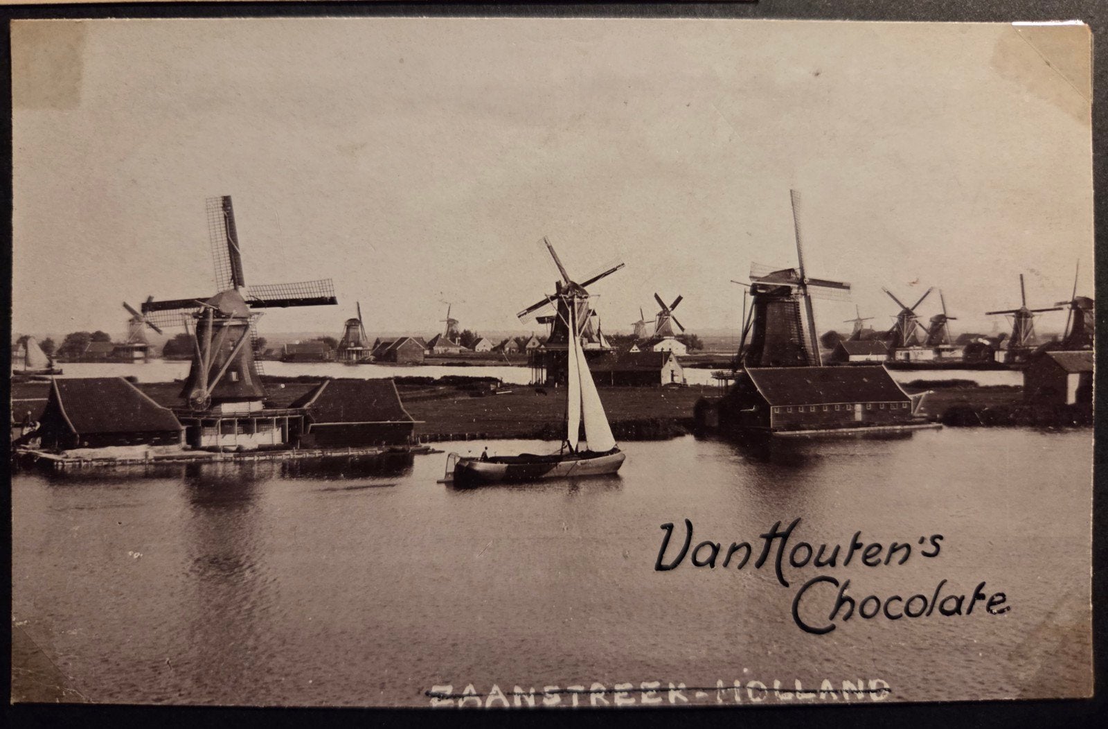 zaandam molen de Windhond fotokaart, Verzamelen, Ophalen of Verzenden, Voor 1920, Noord-Holland