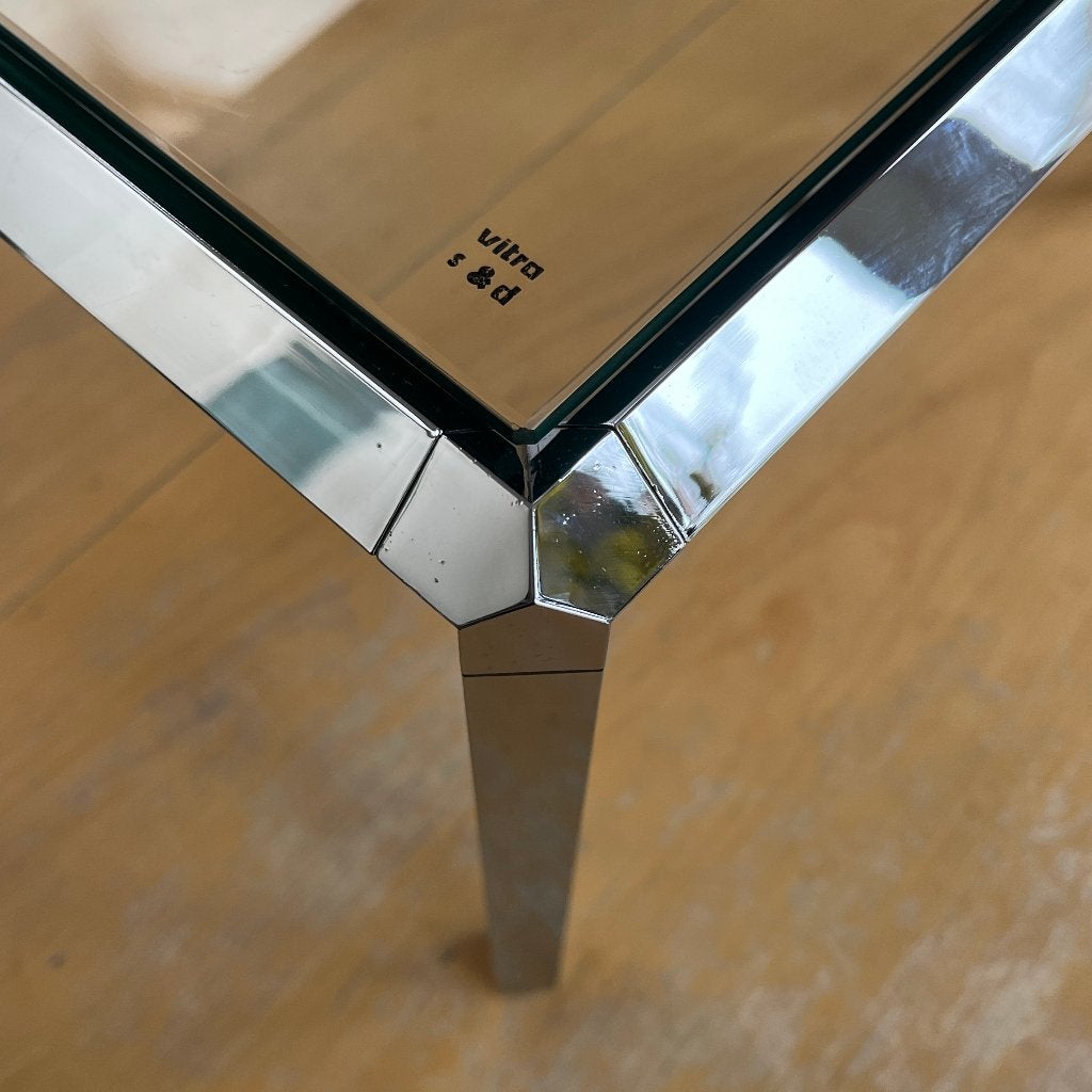 Vitra S&D design chroom en glas salontafel, Vitra, Minder dan 50 cm, Vierkant, Ophalen of Verzenden