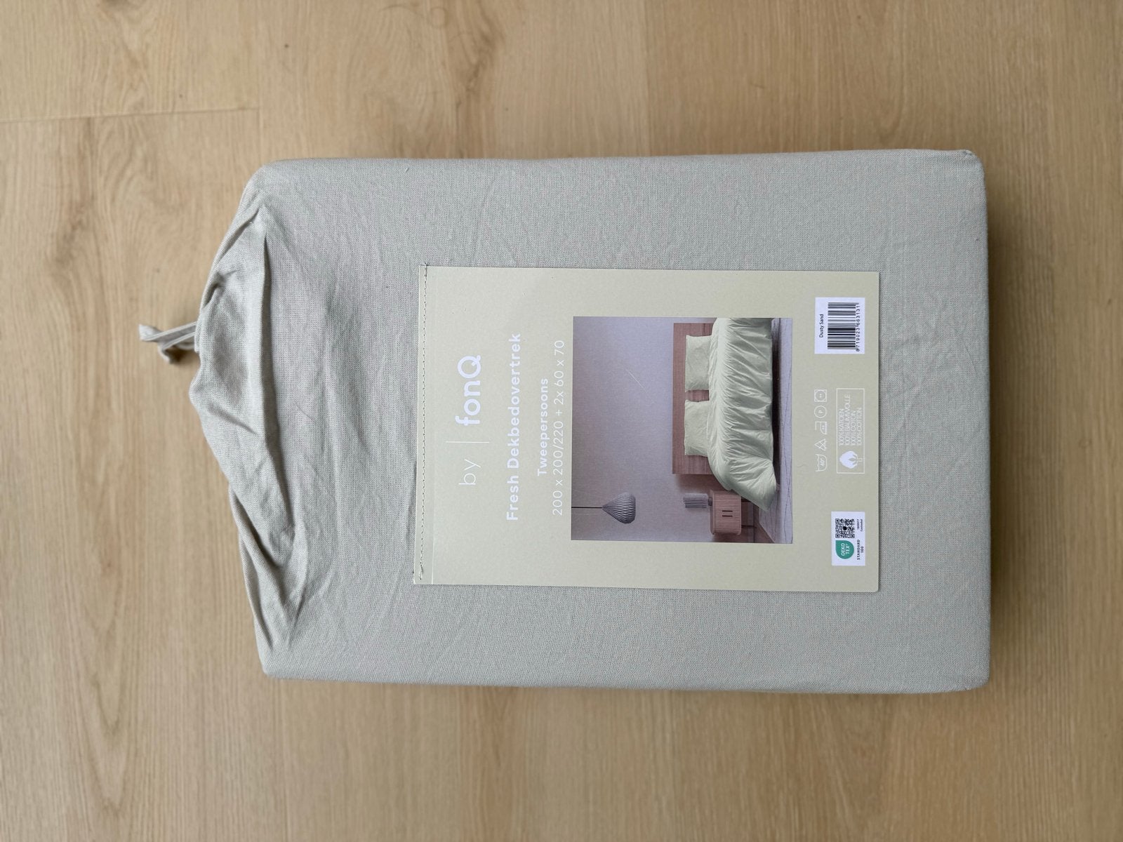 FonQ Fresh Dekbedovertrek Dusty Sand 200x200/220 cm, Beige, Dekbedovertrek, Katoen, Ophalen of Verzenden