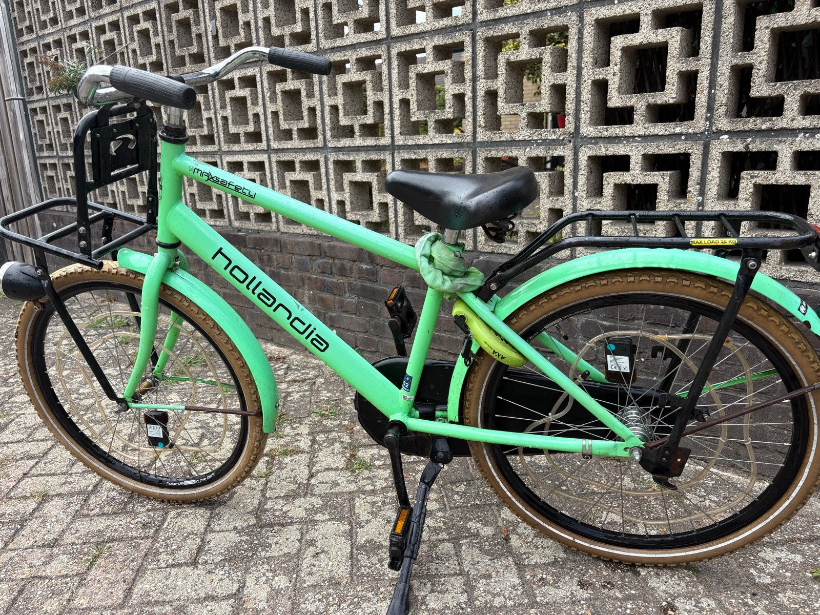 Hollandia kinderfiets - Groen - 24 inch, Fietsen en Brommers, Fietsen | Kinderfietsjes, Ophalen, Gebruikt, Terugtraprem, 20 inch of meer