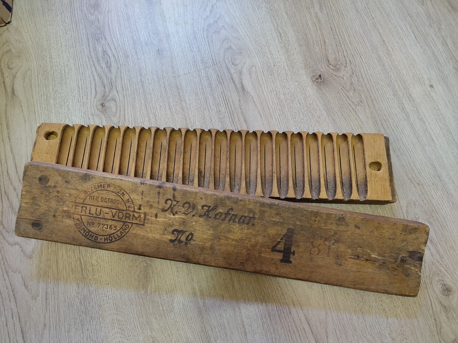 Antieke houten sigarenmal "Verlu-Vorm" L. Bezemer & Zn., Antiek en Kunst, Ophalen of Verzenden
