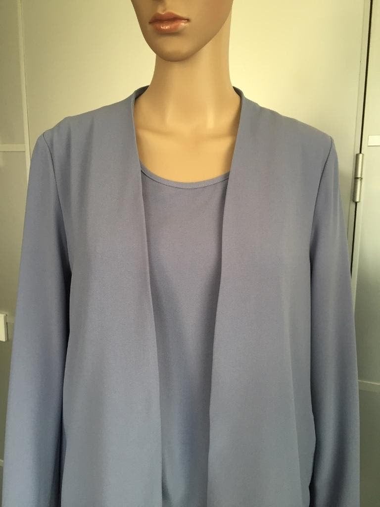 C106 Nieuw Set: Milla jasje+top blazer+tuniek Maat 42=L blau, Blauw, Maat 42/44 (L), Nieuw, Ophalen of Verzenden