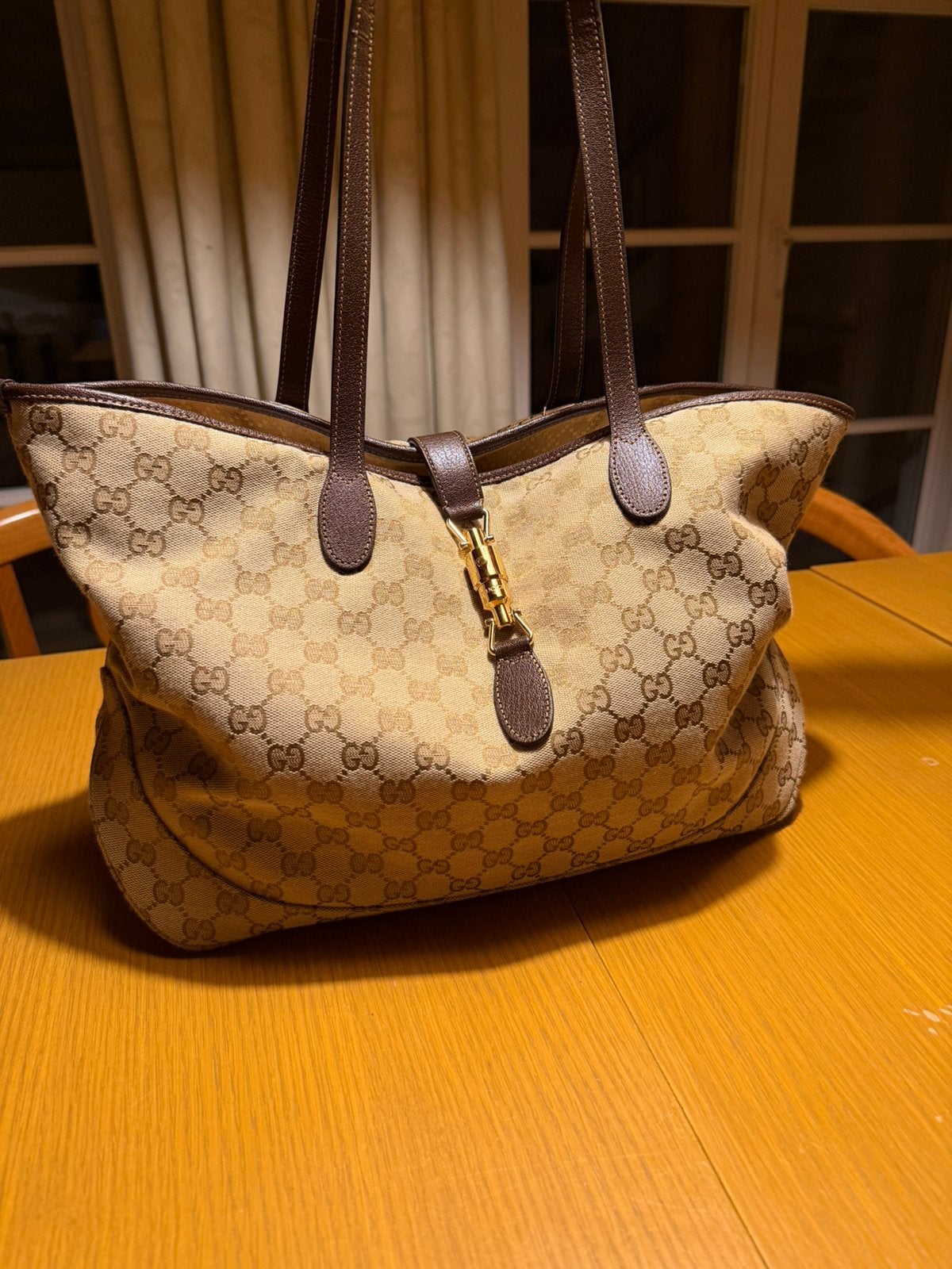 Gucci Jackie medium tote bag, Ophalen of Verzenden, Zo goed als nieuw, Zwart, Schoudertasje