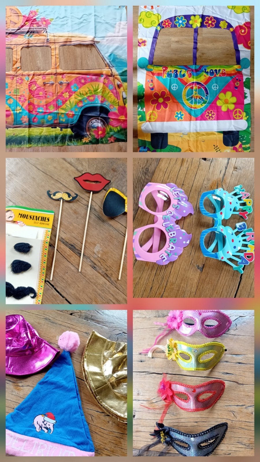 Photobooth VW busjes + accessoires/ feestartikelen, Ophalen, Gebruikt, Versiering