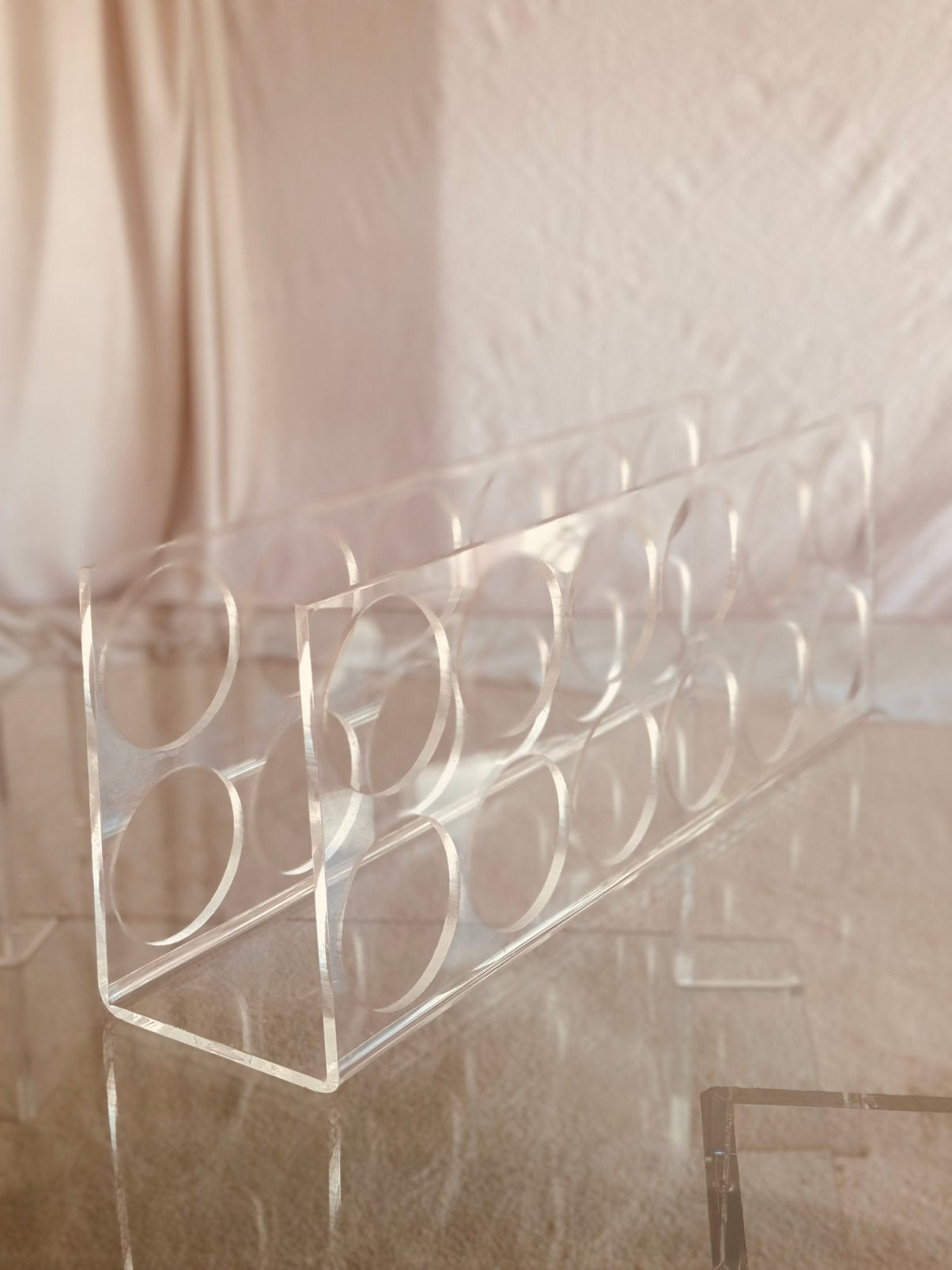 Vintage Plexiglas Acryl Wijnrek XL 12 flessen, Kunststof, Gebruikt, 5 tot 15 flessen, O