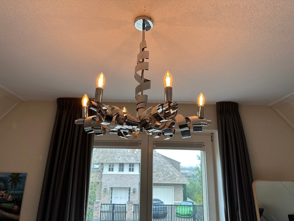 Aluminium hanglamp!, Ophalen, Gebruikt, 50 tot 75 cm, Metaal