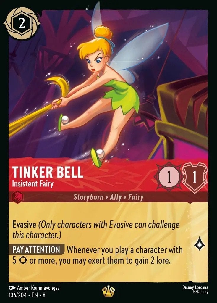 Disney Lorcana - Reign of Jafar - 136 - Tinker Bell - Insist, Ophalen of Verzenden, Nieuw, Losse kaart