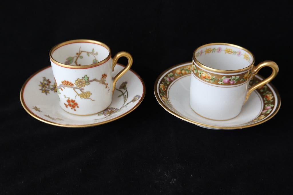 Antieke Art Deco Ginori vergulde emaille koffieset 1920-1930, Antiek en Kunst, Ophalen of Verzenden