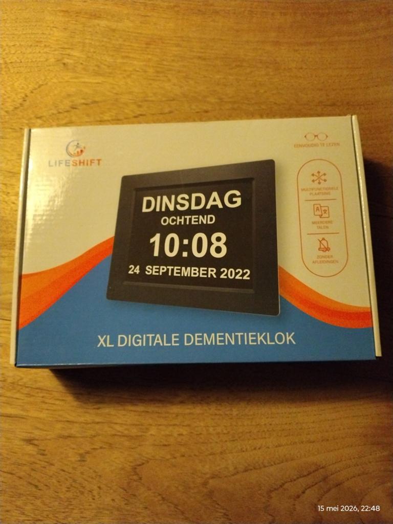 LIFESHIFT XL Digitale Dementieklok - in doos, Huis en Inrichting, Ophalen of Verzenden, Nieuw