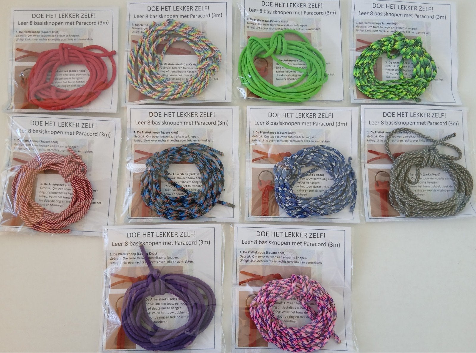 Gondas Creaties "DOE HET LEKKER ZELF" zakje leer 8 knopen, Hobby en Vrije tijd, Ophalen of Verzenden, Nieuw, Educatief, Knutselset