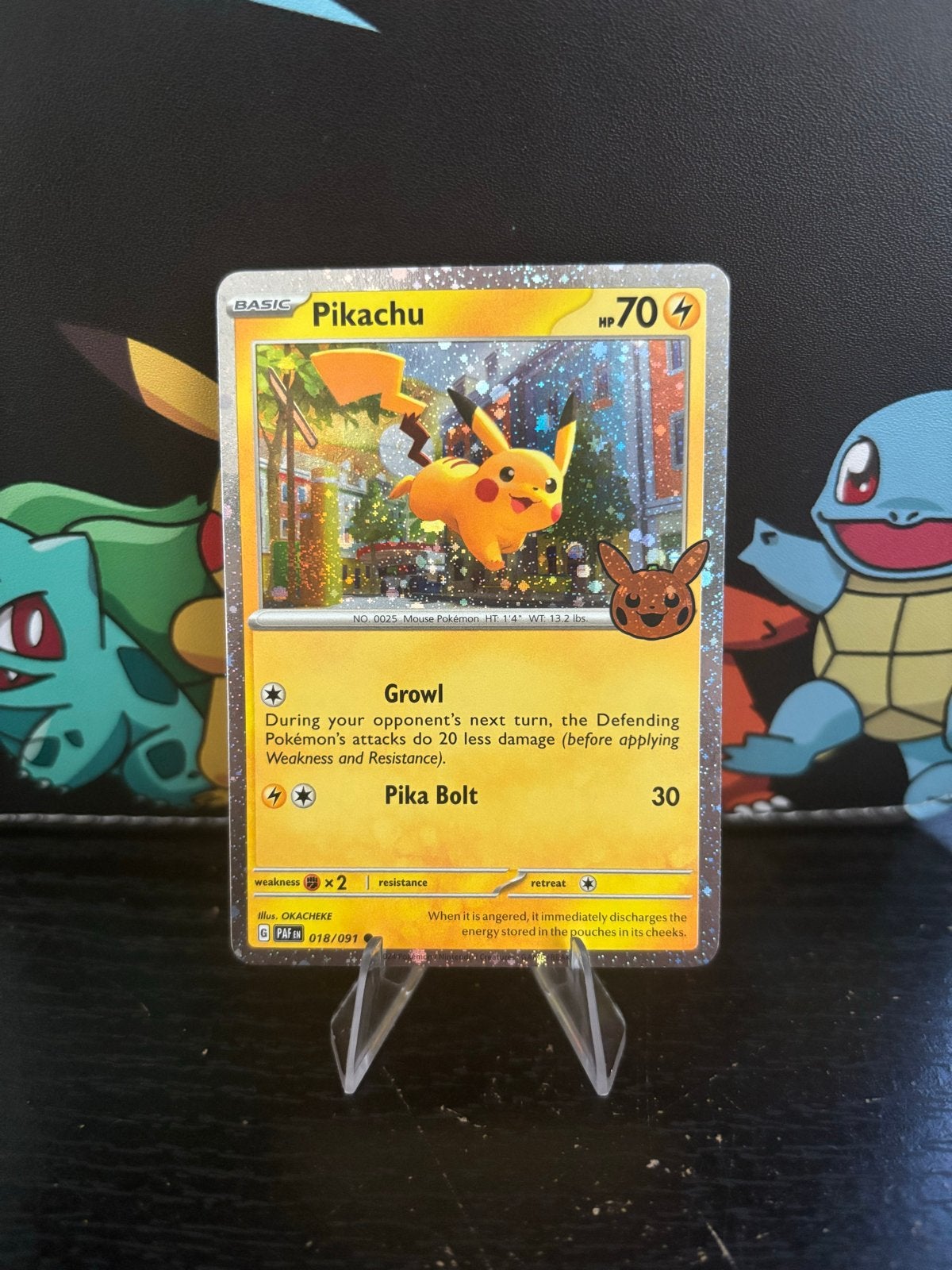 Pikachu (018/091) - Trick or Treat, Verzenden, Zo goed als nieuw, Losse kaart, Foil