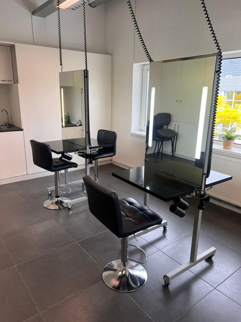 kappersspiegel, Huis en Inrichting, Woonaccessoires | Spiegels, Gebruikt, 75 tot 100 cm, 150 tot 200 cm, Rechthoekig, Ophalen