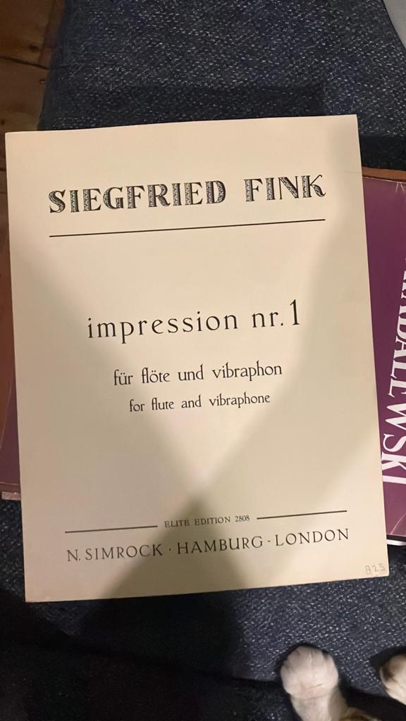 Siegfried Fink - Impression Nr. 1 voor fluit en vibrafoon, Klassiek, Dwarsfluit of Piccolo, Ophalen of Verzenden, Zo goed als nieuw