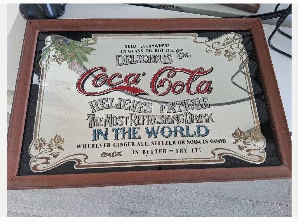 klassieke coca cola spiegel, Ophalen, Rechthoekig, 50 tot 100 cm, Minder dan 100 cm