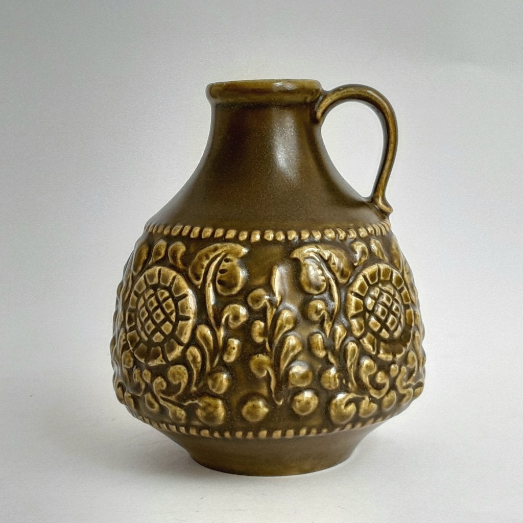 Vintage vaas / kruik - Jasba 1633 15 - W Germany - groen, Antiek en Kunst, Ophalen of Verzenden
