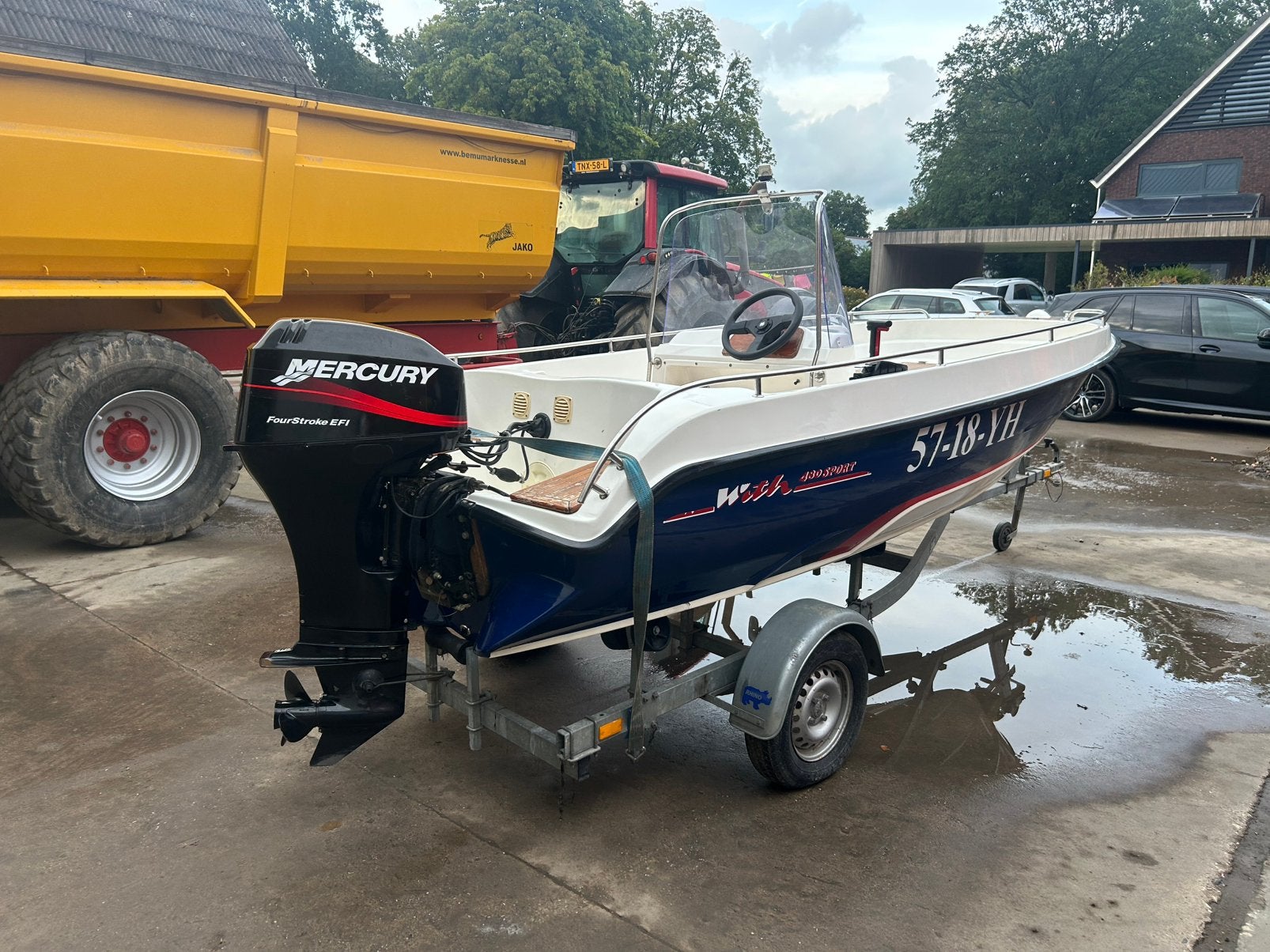 With 480 Sport Mercury 40 pk FourStroke EFI Incl. trailer, Gebruikt, Viertaktmotor, 5 m, 2 m