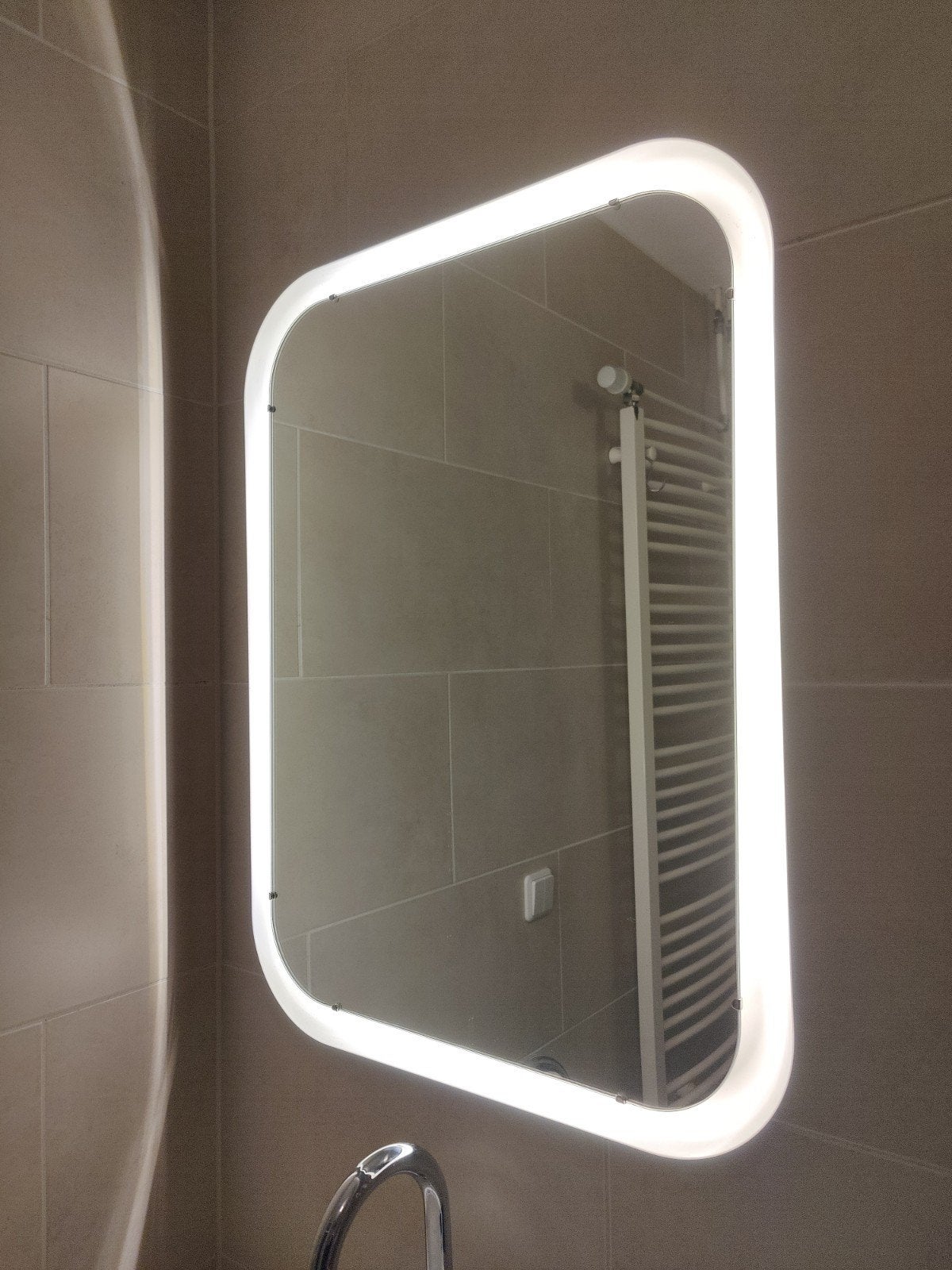 Ikea Storjorm spiegel met verlichting 60x80 cm, Ophalen, Gebruikt, Minder dan 100 cm, Rechthoekig
