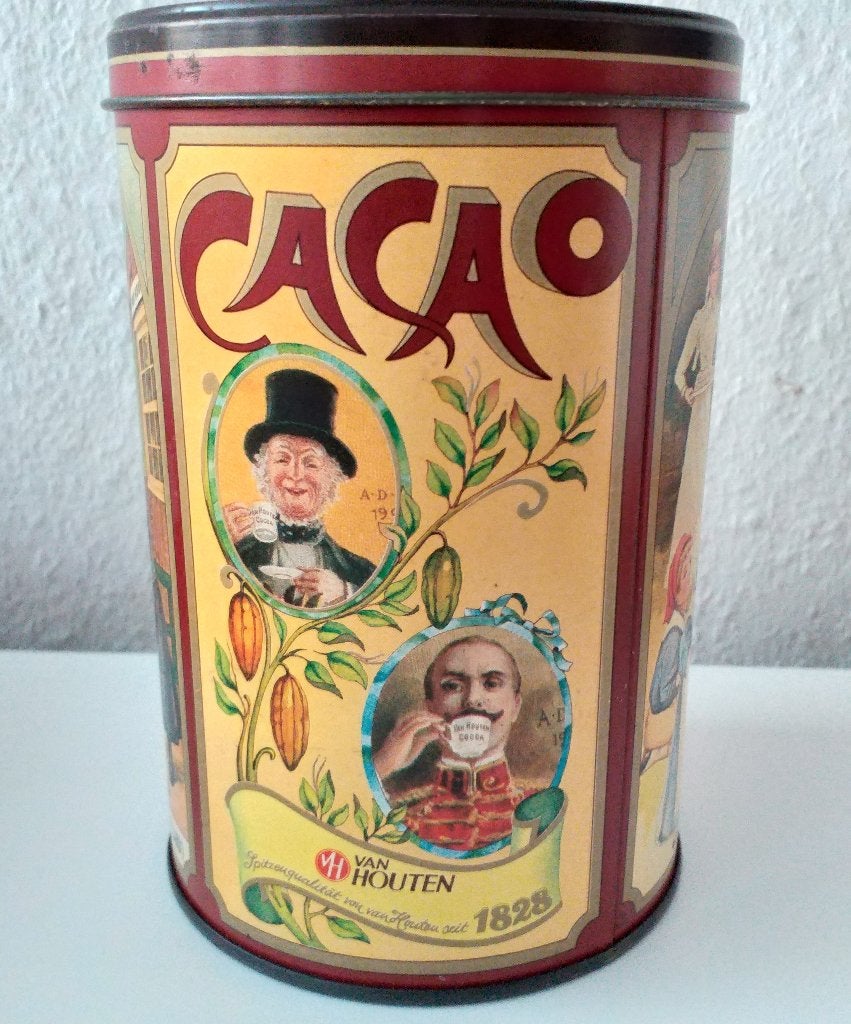 Van Houten cacao blik. 1980. Sammeldose., Ophalen of Verzenden, Zo goed als nieuw, Overige, Overige merken