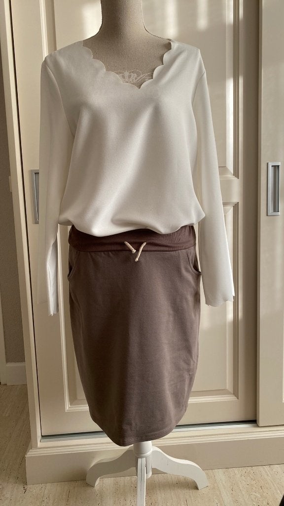 Rok taupe kleur Maat 40 Merk IZ NAIZ, Maat 38/40 (M), Bruin, Iz Naiz, Ophalen of Verzenden