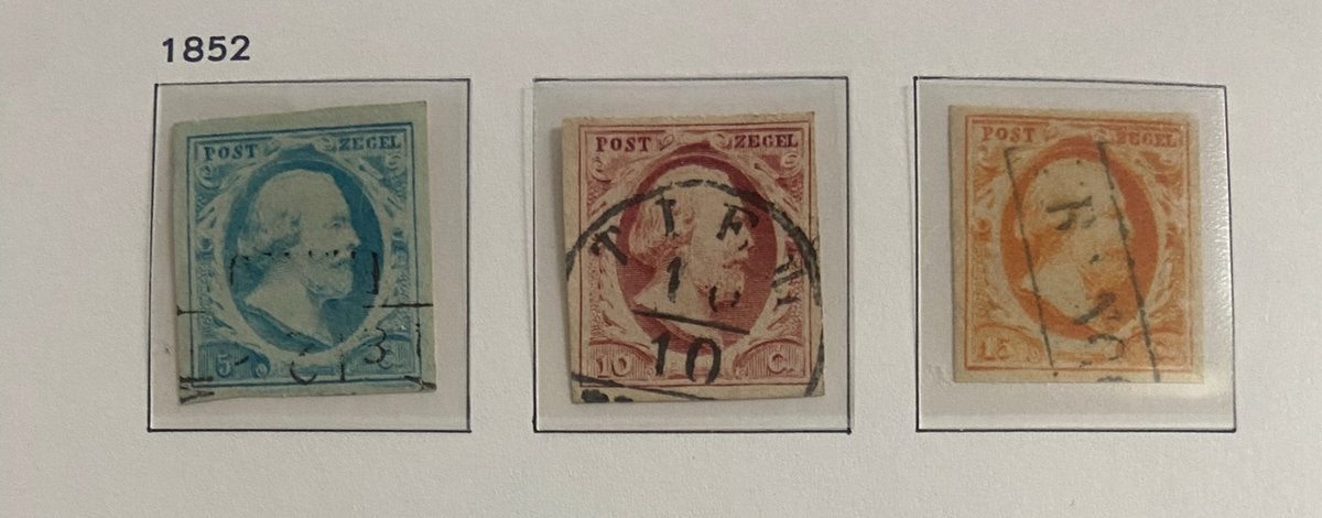 Nederland nvph 1-3 gebruikt prachtserie, Ophalen of Verzenden, T/m 1940, Gestempeld