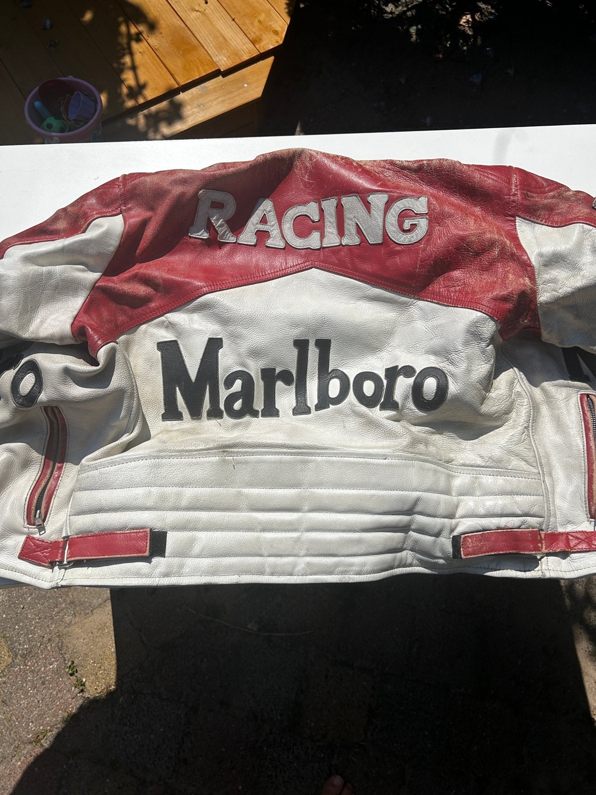 Vintage Marlboro Racing Leren Motorjas, Ophalen of Verzenden, Gedragen, Overige maten, Rood