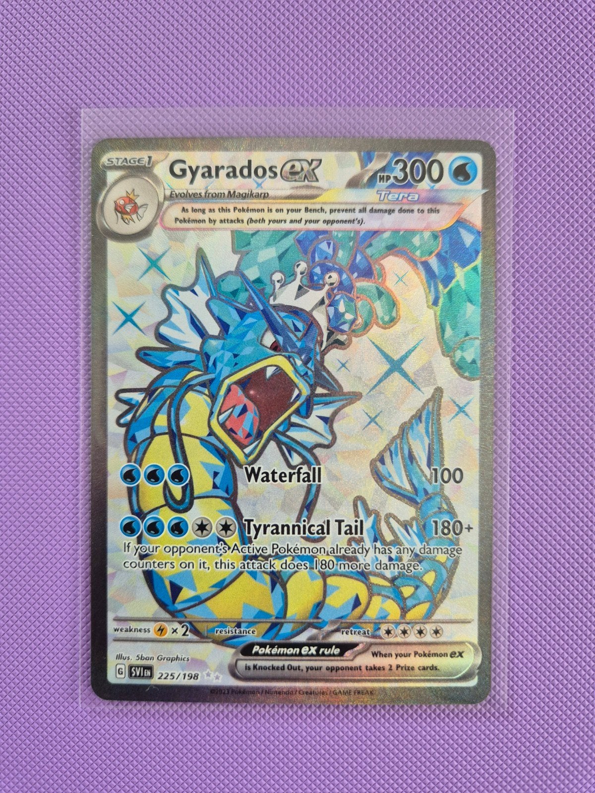 Pokémon Scarlet & Violet: Gyarados ex (SVI 225) - NM, Ophalen of Verzenden, Zo goed als nieuw, Losse kaart, Foil
