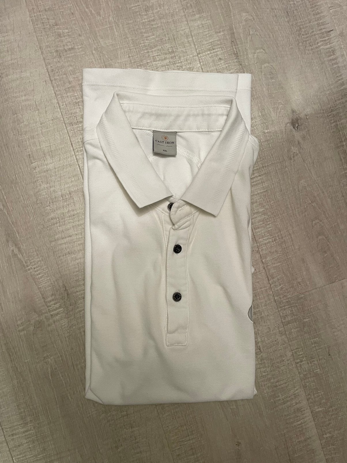 Cast Iron heren polo’s, maat XXL, wit en beige, Verzenden, Zo goed als nieuw, Overige maten, Overige kleuren