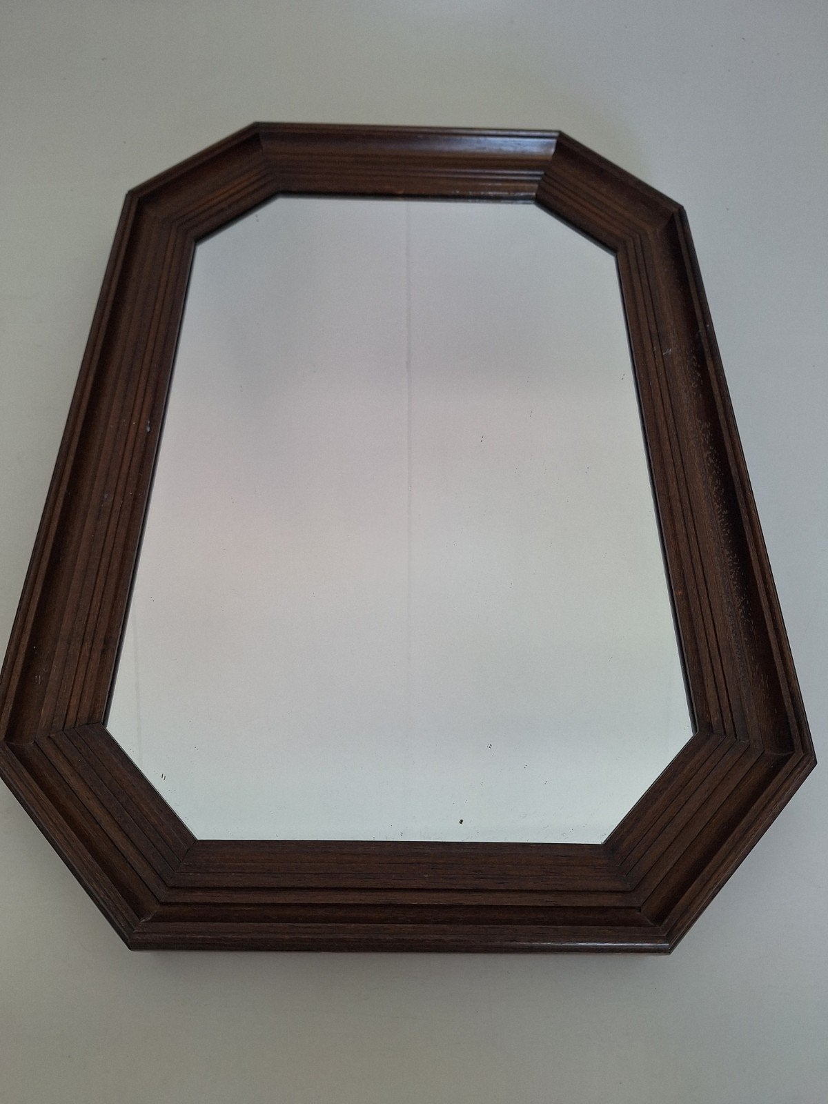 Spiegel met houten lijst 8 kantig, Minder dan 50 cm, Gebruikt, Ophalen of Verzenden, Minder dan 100 cm