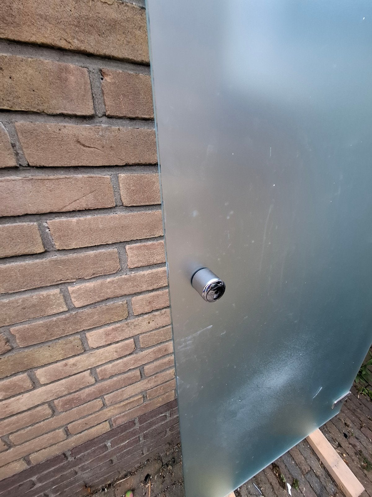 Glazen binnendeur met beslag, Doe-het-zelf en Verbouw, Deuren en Horren, Gebruikt, 80 tot 100 cm, Binnendeur, Ophalen of Verzenden