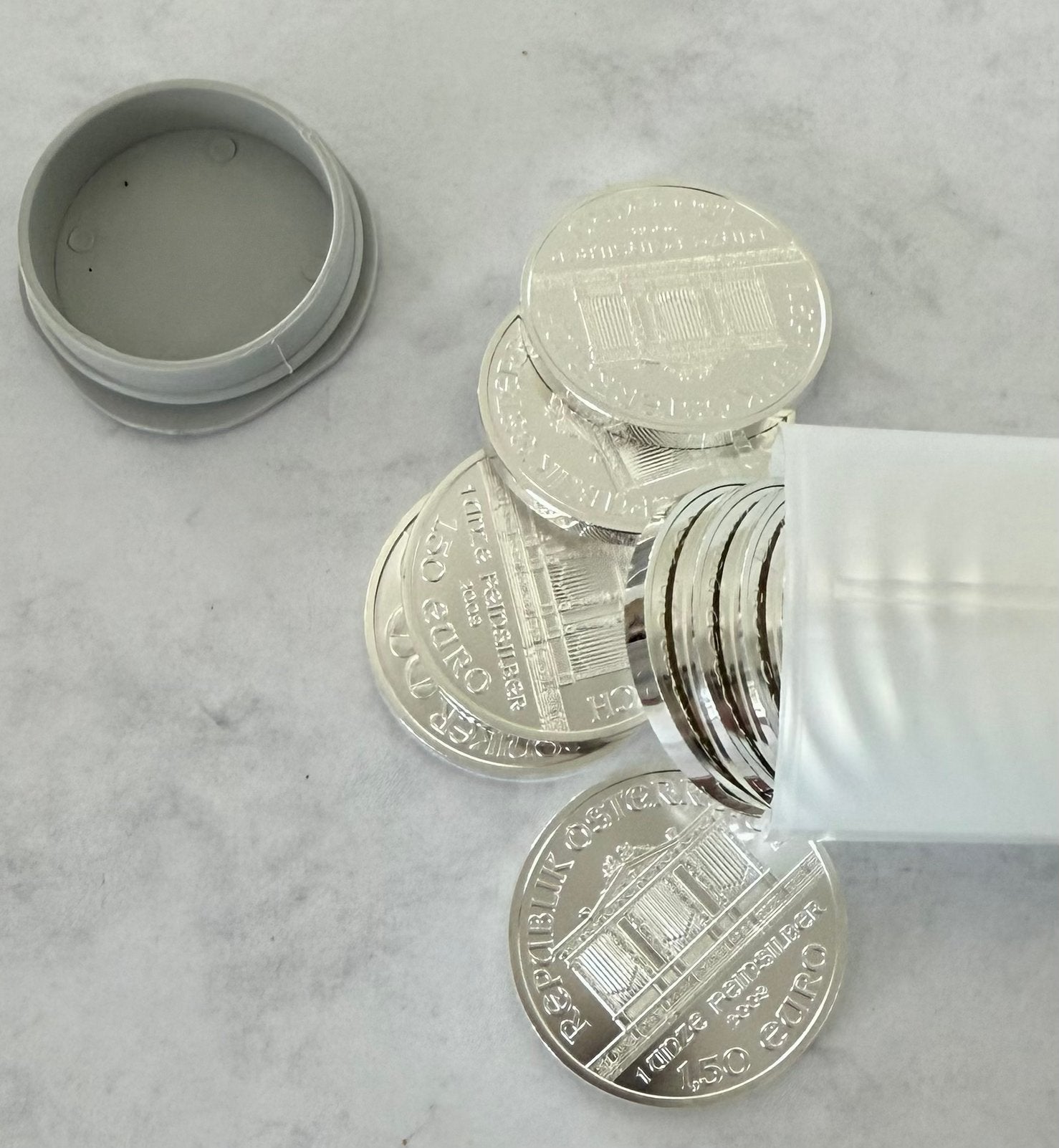20x 1 oz tube zilver Wiener Philharmoniker - 999 zilver., Postzegels en Munten, Edelmetalen en Baren, Ophalen of Verzenden, Zilver