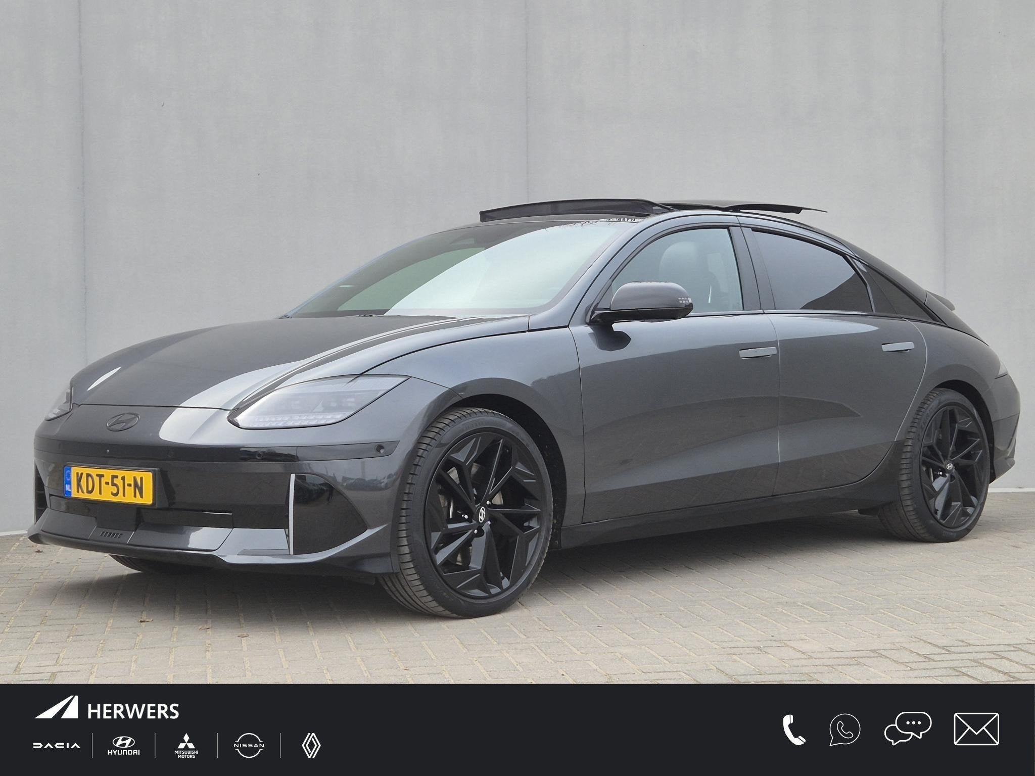 Hyundai IONIQ 6 First Edition AWD 77.4 kWh / SOH 100% / Deal, Auto's, Hyundai, Dealer onderhouden, Gebruikt, Leder en Stof, Sedan