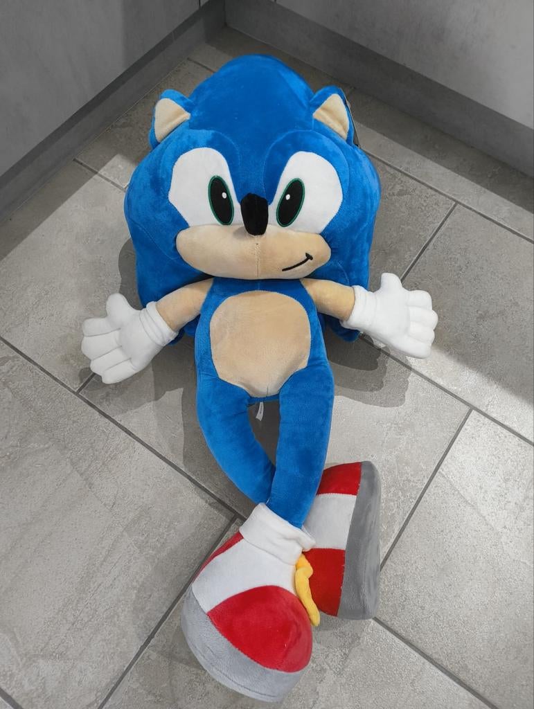 Grote Sonic the Hedgehog knuffel 80cm - Nieuw, Overige merken, Overige karakters, Overige typen, Blauw