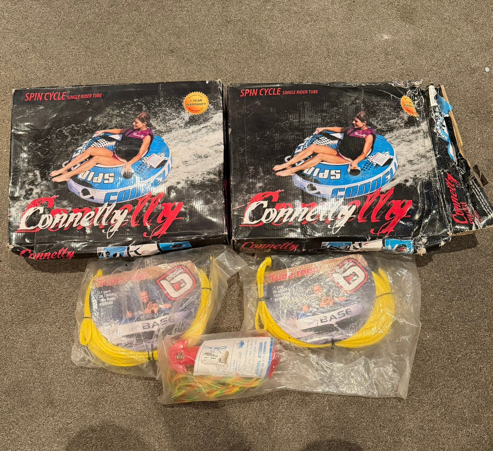 Te koop: Complete, fun-tube set — nooit gebruikt 2 tubes, Watersport en Boten, Accessoires en Onderhoud, Nieuw, Overige typen