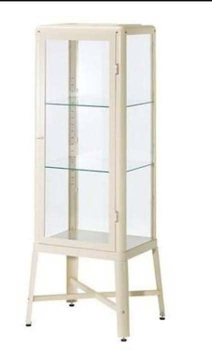 RUILEN : Ikea Fabrikör vitrinekast creme, Ophalen, 50 tot 100 cm, Zo goed als nieuw, Metaal