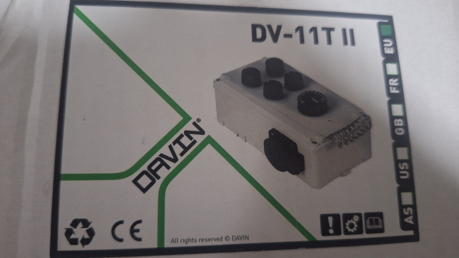 Davin DV-11T II snelheidsregelaar met thermostaat. *NIEUW*, Ophalen of Verzenden, Nieuw, Afzuiger