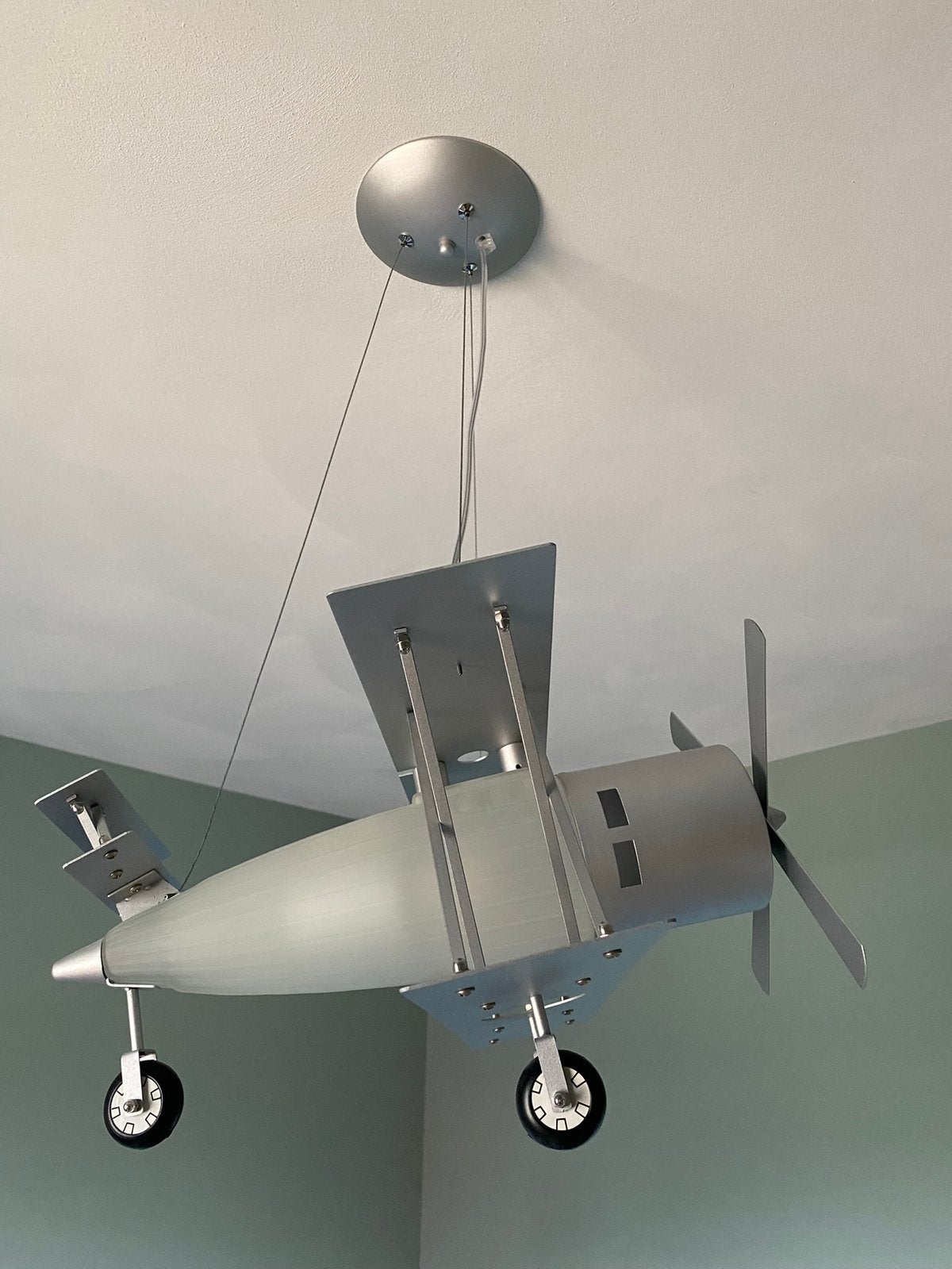 Vliegtuig lamp kinderkamer, Ophalen, Zo goed als nieuw, Glas, E27 (groot)