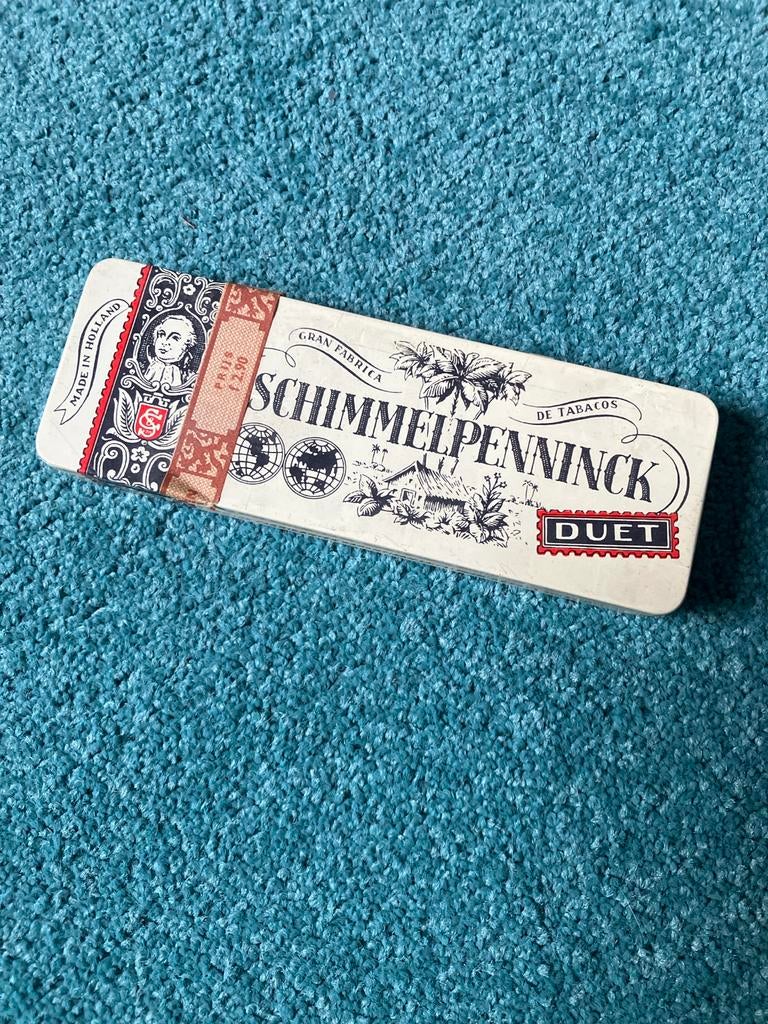 Vintage Schimmelpenninck Duet sigarenblik, Verzamelen, Blikken, Ophalen of Verzenden, Zo goed als nieuw, Overige, Overige merken