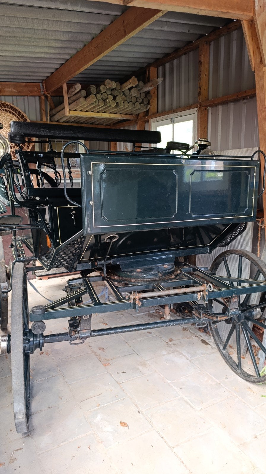 Replica marathonwagen, menwagen, rijtuig, incl aanhanger, Dieren en Toebehoren, Rijtuigen en Koetsen, Zo goed als nieuw, Marathonwagen