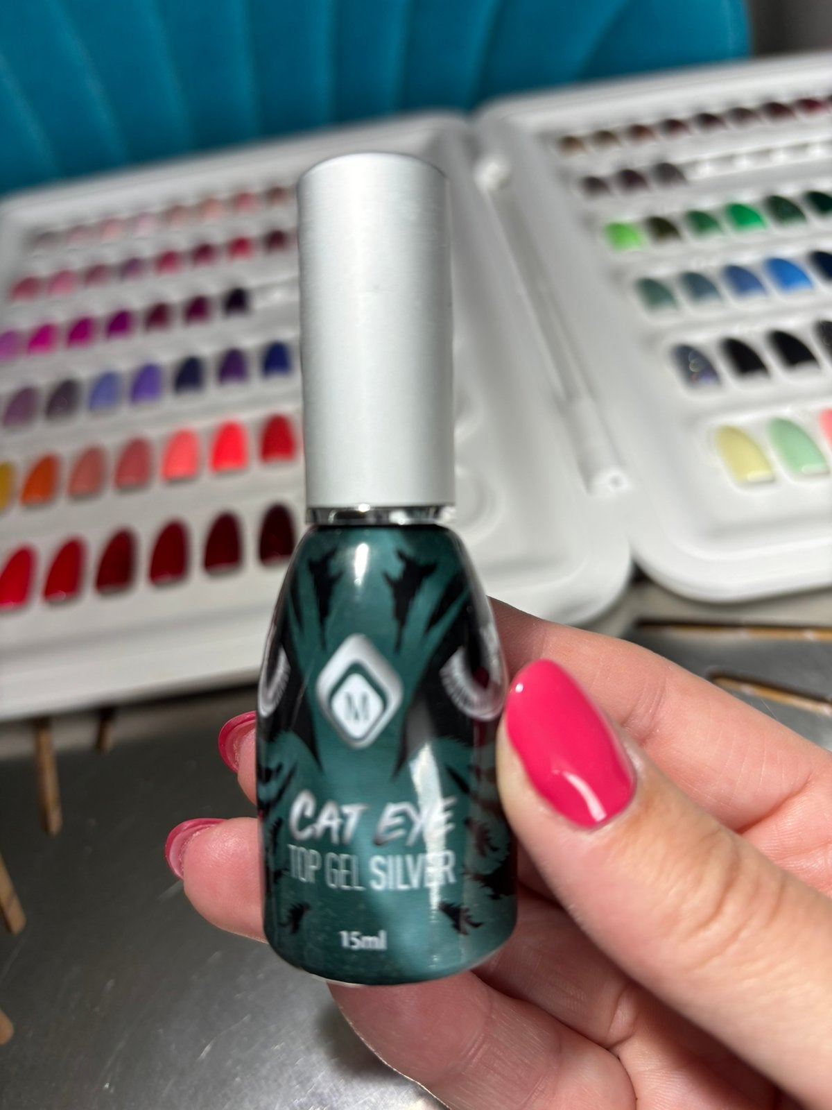 Magnetic Cat Eye top gel silver, Ophalen of Verzenden, Nieuw, Zilver, Handen en Nagels