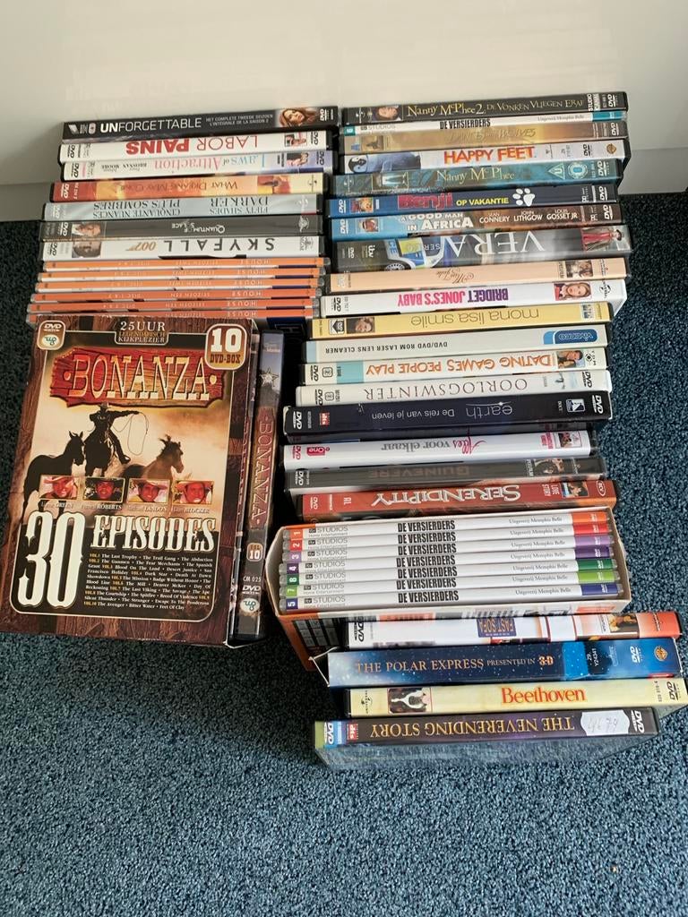 Grote collectie diverse DVD's en Bonanza DVD-box, Vanaf 12 jaar, Ophalen, Gebruikt, Boxset