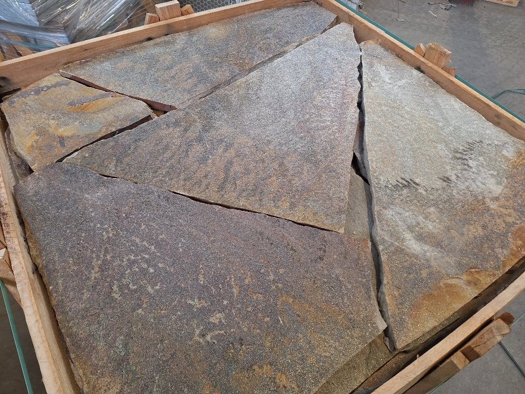 Braziliaanse flagstones Brasil Rusty Kwartsiet dikformaat, Tuin en Terras, Ophalen of Verzenden, Nieuw, Natuursteen, Terrastegels