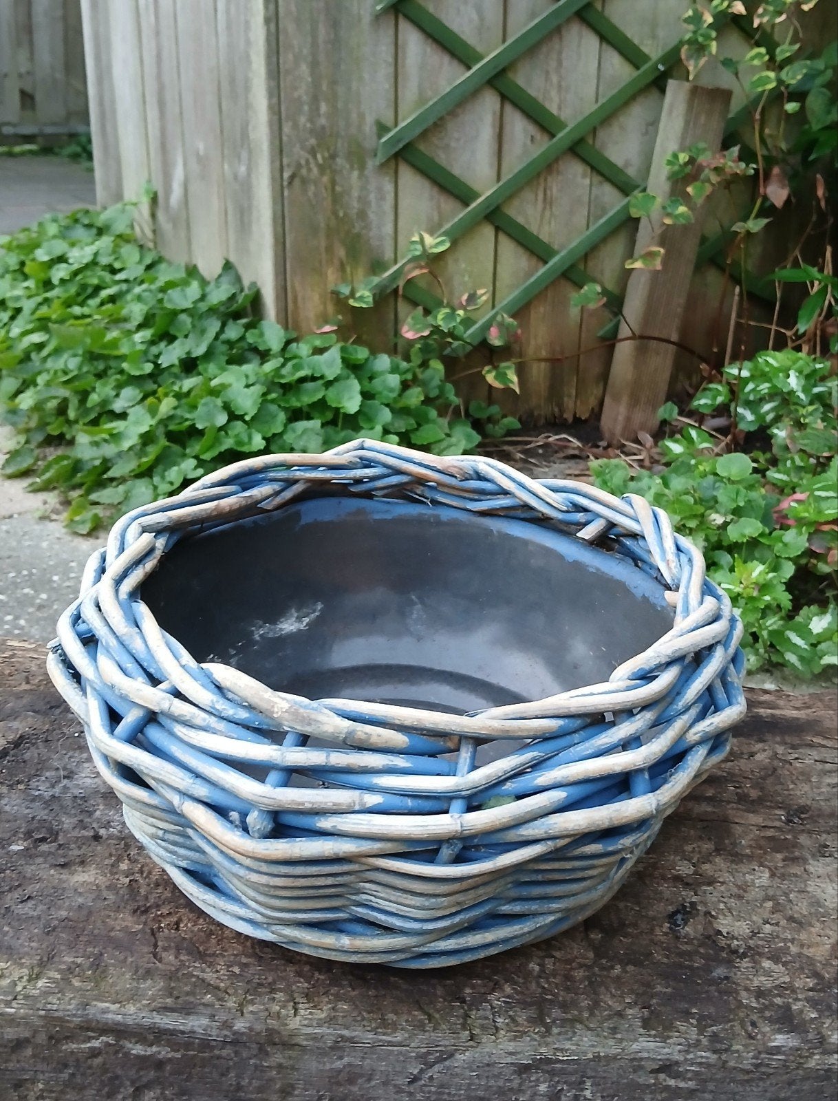 stevige ronde rieten/rotan mand,  30 cm doorsnede, Ophalen of Verzenden, Rond, Riet