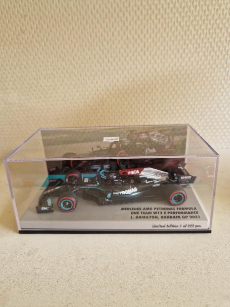Lewis hamilton W12 winnaar Bahrein 2021 schaal 1/43, Verzenden, Nieuw, Formule 1